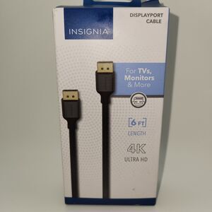 Insignia DisplayPort Cable, 4K Ultra HD, 6', Black